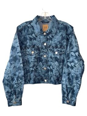 Gap Cropped Jean Jacket Floral